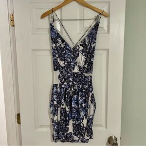 T-Bags Los Angeles Blue & Purple Print Dress Size Small S